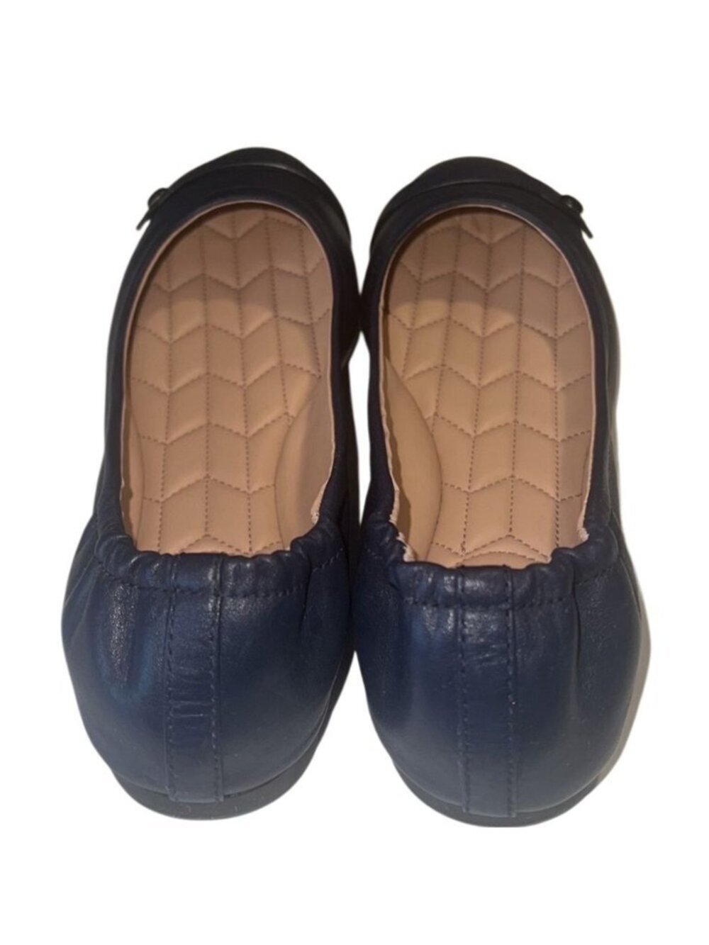 Coach Brandi Navy and Black Leather Slip On Ballet Flats Size 8.5 - Picture 3 of 10